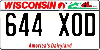 WI license plate 644XOD