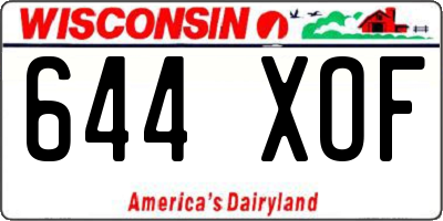 WI license plate 644XOF