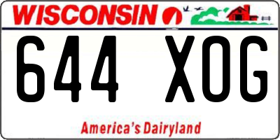 WI license plate 644XOG