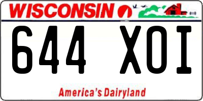 WI license plate 644XOI