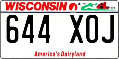 WI license plate 644XOJ