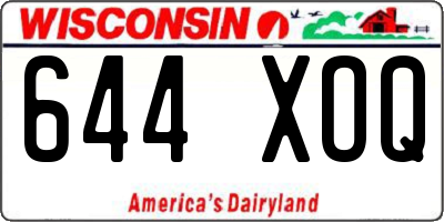 WI license plate 644XOQ