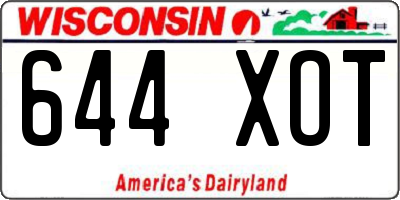 WI license plate 644XOT