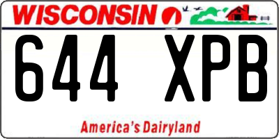WI license plate 644XPB