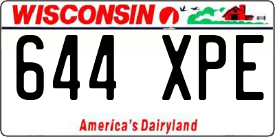 WI license plate 644XPE