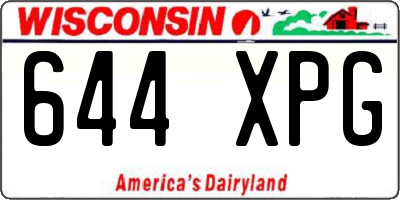 WI license plate 644XPG