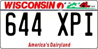 WI license plate 644XPI