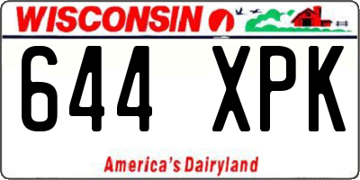 WI license plate 644XPK