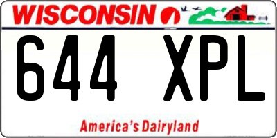 WI license plate 644XPL