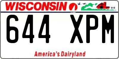 WI license plate 644XPM