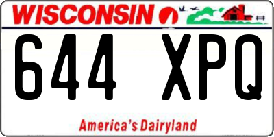 WI license plate 644XPQ