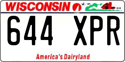 WI license plate 644XPR