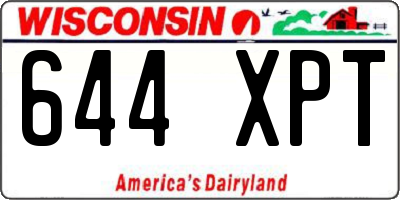 WI license plate 644XPT