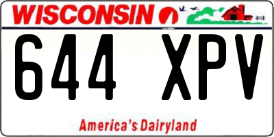 WI license plate 644XPV