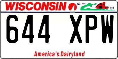 WI license plate 644XPW