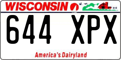 WI license plate 644XPX