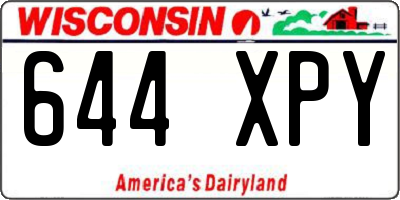 WI license plate 644XPY