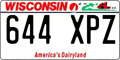 WI license plate 644XPZ