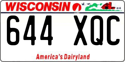 WI license plate 644XQC