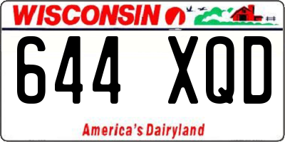 WI license plate 644XQD
