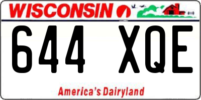 WI license plate 644XQE
