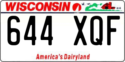 WI license plate 644XQF