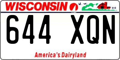 WI license plate 644XQN