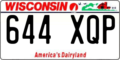 WI license plate 644XQP