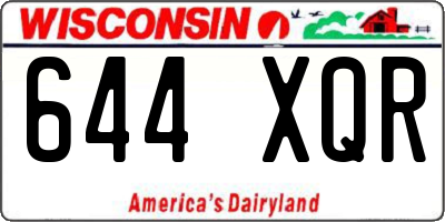 WI license plate 644XQR
