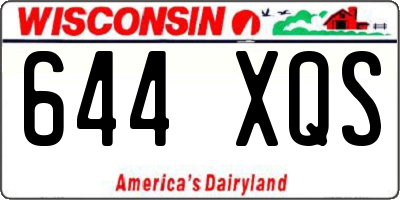 WI license plate 644XQS