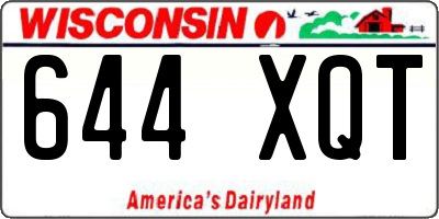 WI license plate 644XQT
