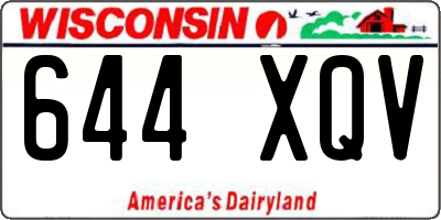 WI license plate 644XQV