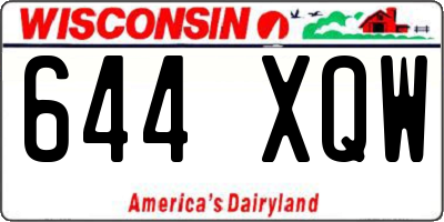 WI license plate 644XQW