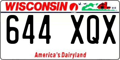 WI license plate 644XQX