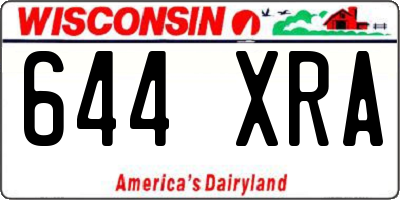 WI license plate 644XRA