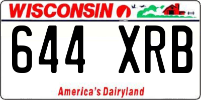 WI license plate 644XRB