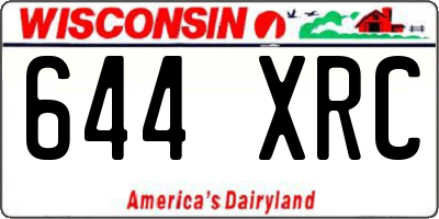WI license plate 644XRC