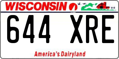 WI license plate 644XRE