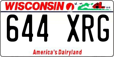 WI license plate 644XRG