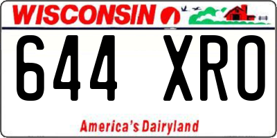 WI license plate 644XRO