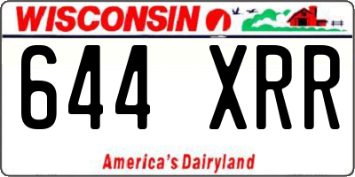 WI license plate 644XRR