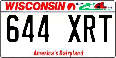 WI license plate 644XRT