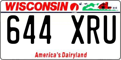 WI license plate 644XRU