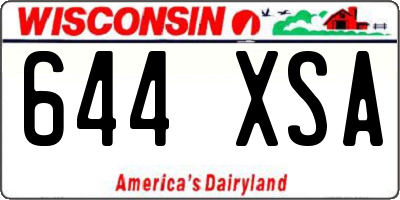 WI license plate 644XSA
