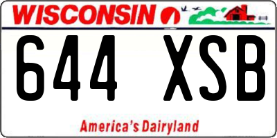 WI license plate 644XSB