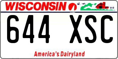 WI license plate 644XSC