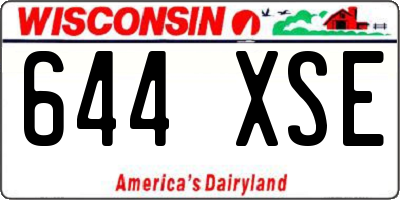 WI license plate 644XSE