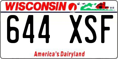 WI license plate 644XSF