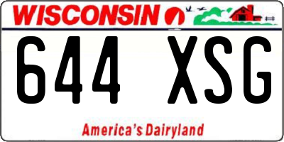 WI license plate 644XSG