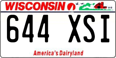 WI license plate 644XSI